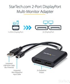 Alternative view of StarTech.com 2-Port Multi Monitor Adapter - Mini DisplayPort to 2x DisplayPort MST Hub - Dual 4K 30Hz - Video Splitter for Extended Desktop Mode on Windows PCs Only - mDP 1.2 to 2x DP (MSTMDP122DP) mDP to 2x DP