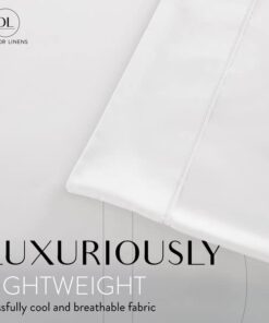 Danjor Linens King Size Sheets Set - 6 Piece Set Including 4 Pillowcases - Deep Pockets - Breathable, Soft Bed Sheets - Wrinkle Free - Machine Washable - White King Bed Sheets - 6 pc 25 41SNEf1XhqL