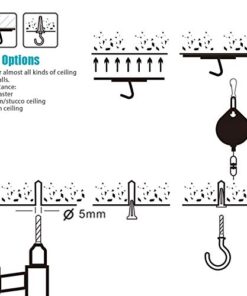 KIWI design VR Cable Management, Ceiling Pulley System fits HTC Vive/Vive Pro/Rift/Rift S Link Cable Compatible with Quest 3/2/Quest/Valve Index VR Accessories (Black, 6 Pack) Black 29 41T2TjA3r9L