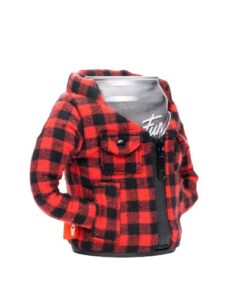 Alternative view of Puffin - The Lumber Jack Flannel - 12 oz Insulated Can Cooler - Beer Bottle & Soda Can Insulator, Keep Drinks and Beverages Cold - Puffin Red
