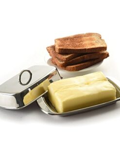 Norpro Stainless Steel Double Covered Butter Dish 1 Silver 14 41TY8IKilXL