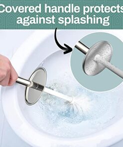 Alternative view of Home Intuition Modern Toilet Brush & Holder Set, Bathroom Bowl Scrubber with Holder, 2 Pack Chrome