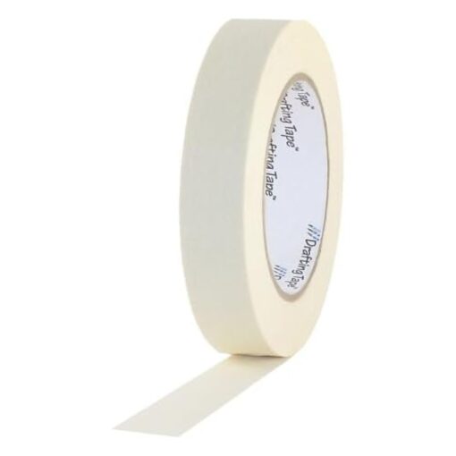 ProTapes Pro Drafting Flatback Paper Masking Tape specially formulated with a low tack adhesive system designed for the drafting and stationary trades, 60 yds Length x 1/2" Width (Pack of 1)