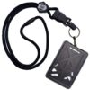 Specialist ID Vertical Top Load Three Card Badge Holder - Hard Plastic with Heavy Duty Breakaway Lanyard w Quick Release Metal Clip & Key Ring (One Holder / 3 Cards Inside) (Black) Black 43 41V9FJyf8OL