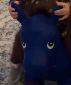 AppleRound Horse Bouncer with Hand Pump, Inflatable Space Hopper, Ride-on Bouncy Horse (Blue) Blue 27 41V9VmV 1xL