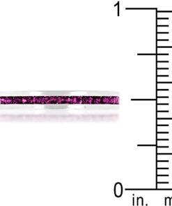 Kate Bissett Stylish Birthstone Stackables Swarovski Crystal Eternity Bands Amethyst -February 6 11 41VMiORAo9L