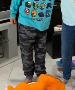 KISBINI Boy's Cotton Camouflage Sweatpants Sports Pants for Children 7 Iron Grey 18 41VXMBm7nRL