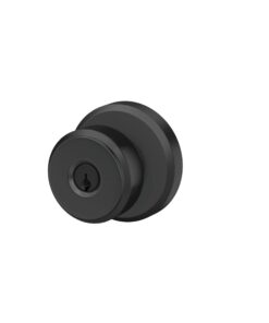 Schlage F51A BWE 622 GSN Bowery Door Knob with Greyson Trim, Keyed Entry Lock, Matte Black 9 41VZA9cNPGL