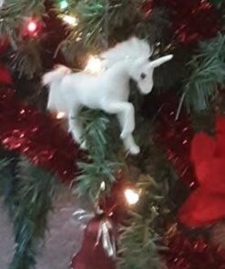 Frosted Kingdom White Plush Glittered Unicorn Christmas Ornament 3 41Va6t2ad7L