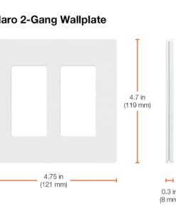 Lutron Claro 2 Gang Decorator/Rocker Wallplate, Gloss, White (1-Pack) | CW-2-WH 1 Pack 21 41VbpDQ7jiL