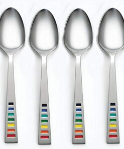 Fiesta - 641020R Fiesta Celebration 20-Piece Flatware Silverware Set, Service for 4, Stainless Steel, Includes Forks/Knife/Spoons 13 41VwsKUG2pL