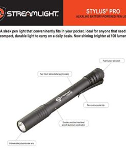 Streamlight 66118 Stylus Pro 100-Lumen Penlight with 2 AAA Alkaline Batteries, Black Non-Rechargeable 25 41W0Y1AgZjL