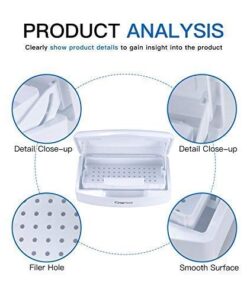 Gusnilo Nail Art Tools, Plastic Storage Box for Nail Tools,Manicure Tool, Tweezers, Hair Salon, Spa and Trimmer Manicure Equipment (1 piece, White) 15 41WepDvslL