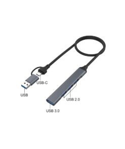 Alternative view of USB Hub, ONTEN USB C to USB Adapter, USB C to USB A Hub with 1.6ft Cable,4 Ports USB-C USB Hub 3.0/2.0, for MacBook Pro, iMac 2021, USB Splitter Aluminum Alloy, Color Gray blue