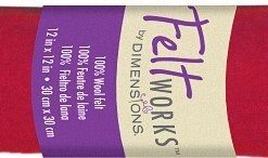 Dimensions Feltworks Felt Roll 12"X12", Red 12 x 12 inches