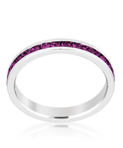 Kate Bissett Stylish Birthstone Stackables Swarovski Crystal Eternity Bands Amethyst -February 6 10 41XZ ymsU2L