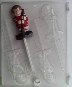 Little Boy Holding Ice Hockey Stick Lollipop Candy Mold S045