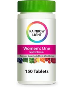 Rainbow Light Womens One High-Potency Daily Multivitamin, Womens Multivitamin Provides High-Potency Immune Support, With Vitamin C, Biotin and Ashwagandha, Vegetarian, 150 Count Women's One 150 Count (Pack of 1) 46 41Xs4dOFbaL