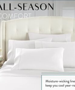 Danjor Linens King Size Sheets Set - 6 Piece Set Including 4 Pillowcases - Deep Pockets - Breathable, Soft Bed Sheets - Wrinkle Free - Machine Washable - White King Bed Sheets - 6 pc 27 41Xsfl0bNvL