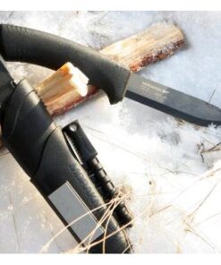 Morakniv Carbon Steel Fixed-Blade Bushcraft Survival Knife with Sheath and Fire Starter, Black, 4.3 Inch 17 41XvOZptciL