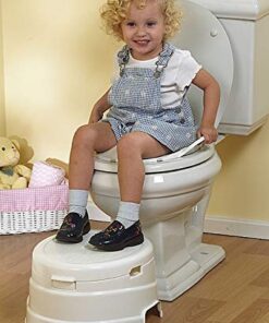 Primo 4-in-1 Complete Toilet Trainer & Step Stool, with Blue Seat, White 29 41Y7ZGvf3wL