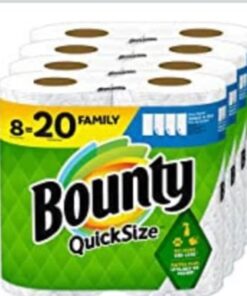 Bounty Quick Size Paper Towels, White, 8 Family Rolls = 20 Regular Rolls 8 Count (Pack of 1) 35 41YAoVV1PL