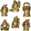 M.V. Trading Happy Laughing Figurine Buddha Statue, Set of 6, 2 Inches, Bonze Bronze 10 41YRoEloPBL