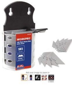 WORKPRO Utility Knife Blades, SK5 Steel, 100-Pack with Dispenser 100 Pack 27 41YYW78X5gL