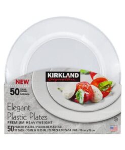 Kirkland Signature Elegant Plastic Plates Premium Heavy Weight Size ( 7.5"/10.25") 50Count 12 41YaIdkj3lL
