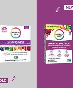 Rainbow Light Prenatal Daily Duo Multivitamin Kit, With Prenatal One Daily Multivitamin and Prenatal DHA Omega-3 Fish Oil for Mom's Health and Baby's Development Support, 30 Count 30 41YaWeRYG3L