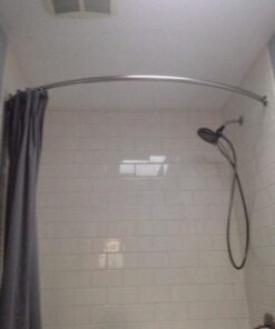 Alternative view of Homebasix SD-CSR-BN Adjustable Curved Shower Curtain Rod, Steel, Brushed Nickel