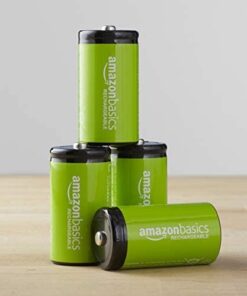 Amazon Basics 4-Pack Rechargeable C Cell NiMH Batteries, 5000 mAh, Recharge up to 1000x Times, Pre-Charged 24 41a33UbDSFL