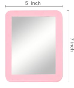 Alternative view of Magnetic Locker Mirror, 5" x 7" Real Glass Small Mirrors for Locker with Magnetic Backing, for School Locker, Bathroom, Household Refrigerator, Locker Accessory, Workshop Toolbox or Office Cabinet Pink