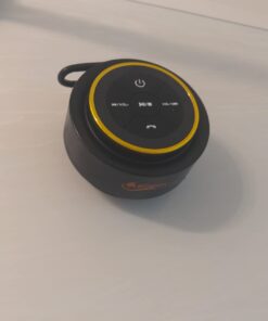 iFox Portable Bluetooth Shower Speaker, IPX7 Waterproof Outdoor Wireless Speaker, Built-in Mic, Carabiner, Beach, Camping, Hiking, Pool, Great Gift, Black/Gold 35 41aQotoP51L