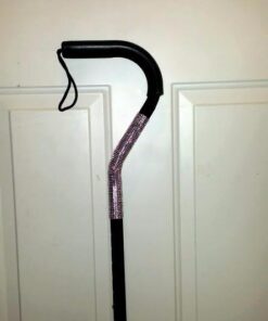 Vive Walking Cane - Ergonomic Offset Patented Hand Grip - Lightweight Adjustable Walking Aid for Men, Women, Elderly - Non-Slip Tip, Sturdy Mobility Aid for Seniors, Supports Up to 250lbs (Purple) Black 22 41aYxdyK8L