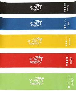 Alternative view of Fit Simplify Resistance Loop Exercise Bands with Instruction Guide and Carry Bag, Set of 5 Assorted