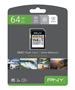 PNY 64GB Elite Performance Class 10 U3 SDXC Flash Memory Card 0 Count (Pack of 1) 39 41bNilV4ADS