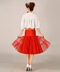 RULTA Women's 50s Vintage Petticoat 26" Crinoline Rockabilly Tutu Skirt Slip S-L Small Red 7 41cIzJHEB L