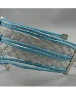 Hithop Vintage Handmade Infinity Silver 8 Owl Leaf Bird Leather Bracelet Wristband 14 41cRN15u9L