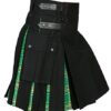 Men ' s Hybrid Utility Kilt Black & Irish Tartan 40 Regular 12 41cs 1MySML