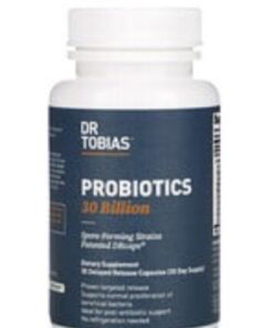 Dr. Tobias Probiotics 30 Billion, 10 Strains, 30 Billion CFU's, Targeted Release Probiotics for Digestive Health, Shelf-Stable Probiotics for Women & Men, Non-GMO, 30 Capsules, 30 Servings 30 Count (Pack of 1) 23 41csuAXodwL