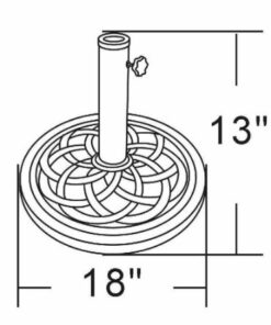 DC America UBP18181-BR 18-Inch Cast Stone Umbrella Base, Made from Rust Free Composite Materials, Bronze Powder Coated Finish 17 41dDkvV5OnL