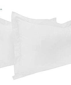 Cotton Metrics Heavy Quality Standard Pillow Shams Set of 2 White 600TC 100% Organic Cotton White Pillow Shams Standard Size 20X26 Decorative Pillow Cover with 2 Inch Flang Standard 20" x 26"+ 2" 11 41dQXh5R8L