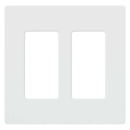 Lutron Claro 2 Gang Decorator/Rocker Wallplate, Gloss, White (1-Pack) | CW-2-WH 1 Pack