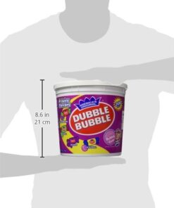 Tootsie Roll Dubble Bubble Holiday Size - 300 Count Resealable Tub of Individually Wrapped Fruit and Bubble Gum - Original, Watermelon, Apple and Grape Flavors - Peanut and Gluten Free, 47.6 Ounce Assorted 300 Count (Pack of 1) 21 41f5dyXn1L