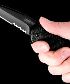 Kershaw Kuro Tanto Black Serrated Pocket Knife, 3.1” Steel Blade with Assisted Opening, Glass-Filled Nylon Handle with Deep-Carry Pocketclip, Small Folding Knife 39 41f6Ei6WBOL