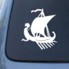 Viking Ship Decal Sticker Vinyl Car Truck Notebook Window | White | 5.5"