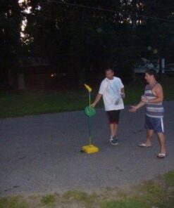 Bottle Bash Outdoor Flying Disc Game Set – Disc Toss Game for Family, Adult & Kids, Backyard and Beach Game - Frisbee Target Lawn Game with Poles & Bottles (Beersbee & Polish Horseshoes) Original - Green 32 41g4aez23SL