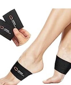 Copper Compression Copper Arch Support - 2 Plantar Fasciitis Braces/Sleeves. Foot Care, Heel Spurs, Feet Pain Relief, Flat & Fallen Arches, High Arch black 40 41g6tLxjW8L 2