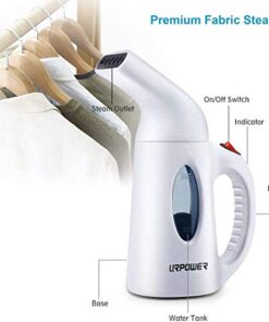 URPOWER Steamer for Clothes Steamer, Portable Handheld Garment Fabric Steamer Fast Heat-up Powerful Clothes Steamer with High Capacity for Home and Travel - Not for Abroad 01-130ml White 40 41gBCC6lUUL